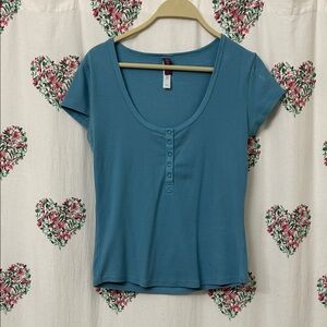Adore Me Blue Short Sleeve Top